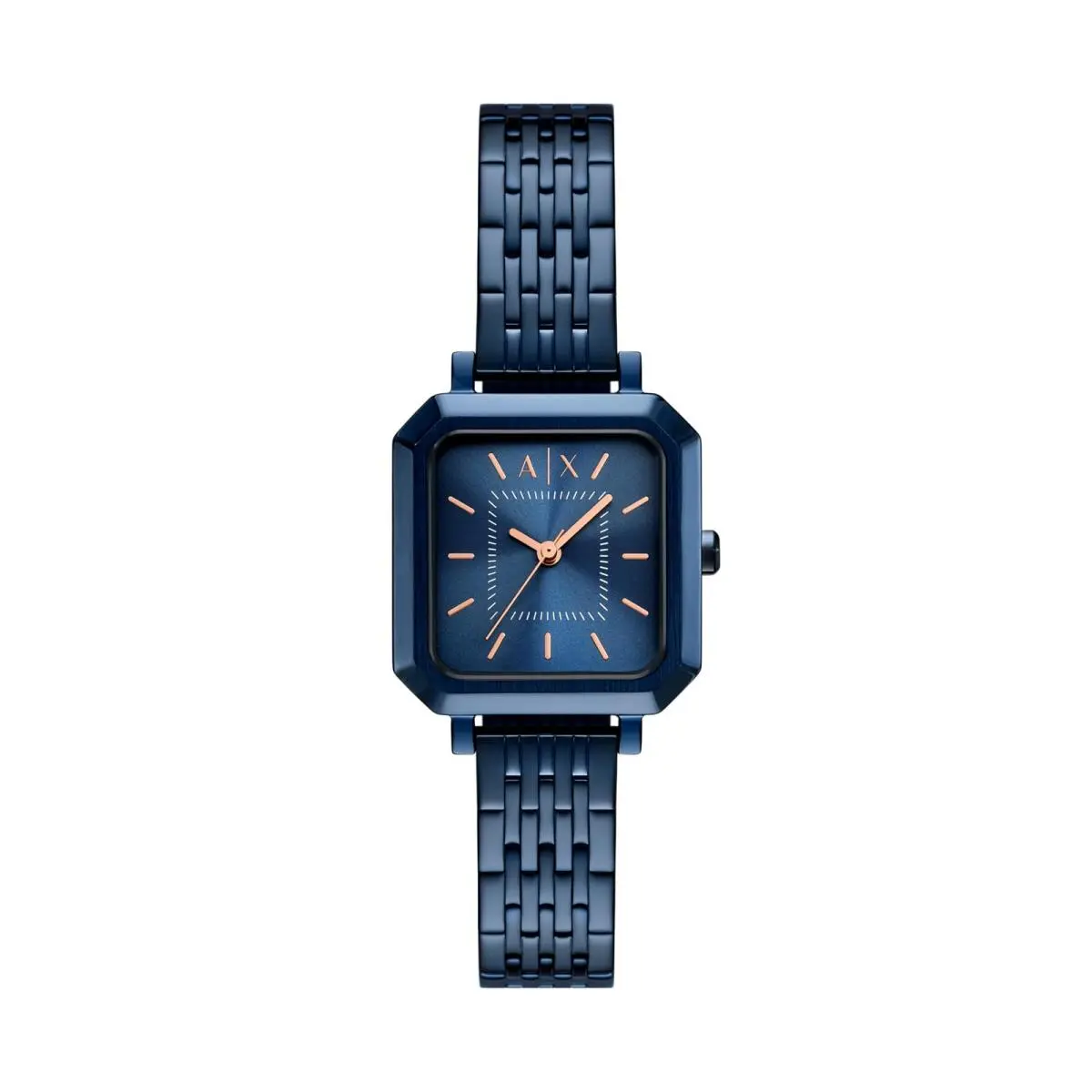A X Women`s Watch Square Three-hand Stainless Steel Blue by Armani Exchange