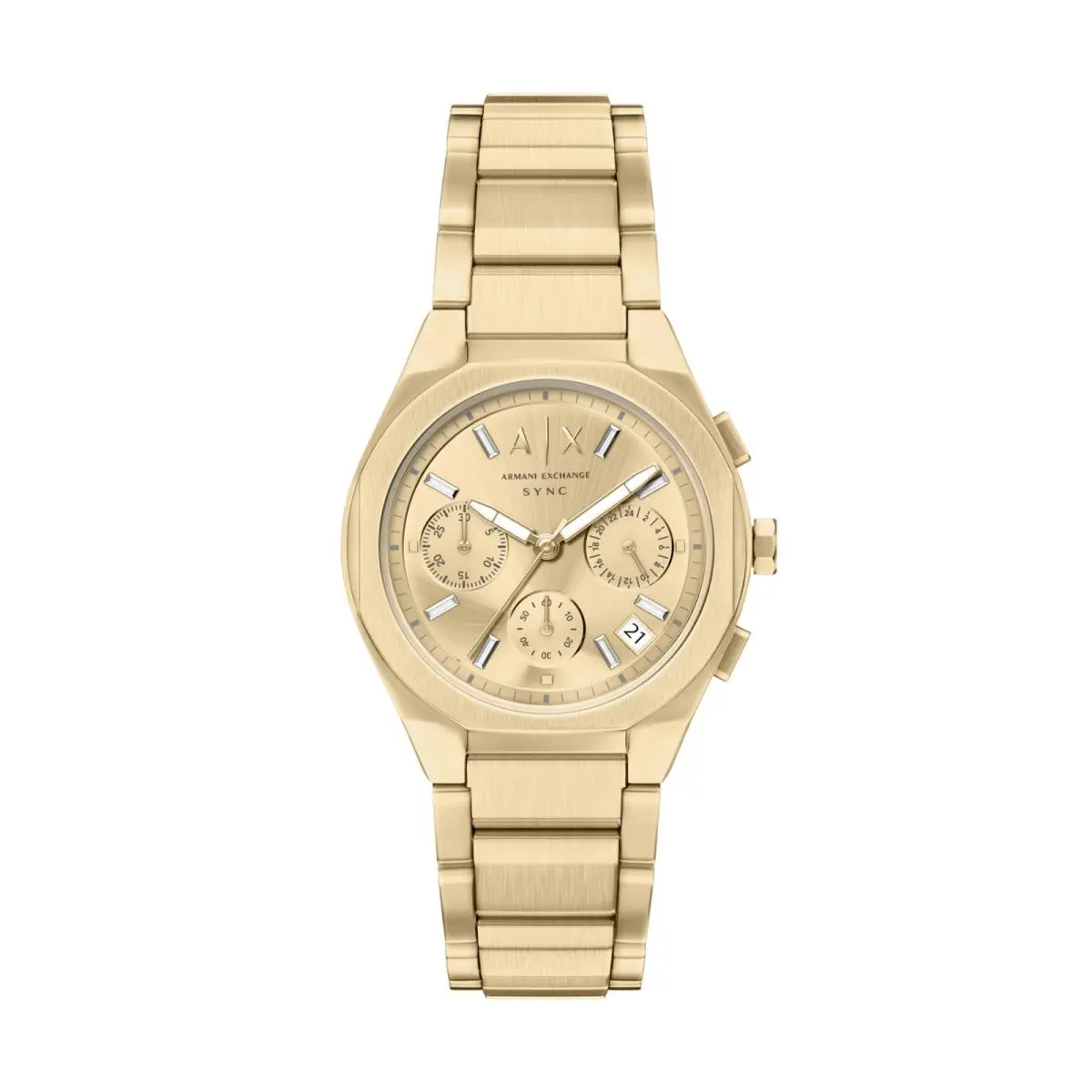 Armani Exchange A X Women`s Sync Chronograph Gold-tone Stainless Steel Gold