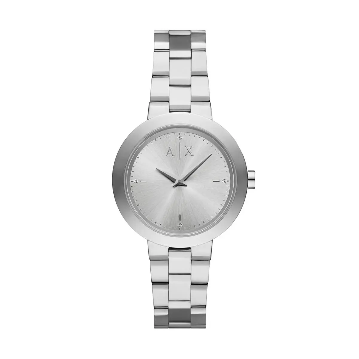 A X Women`s Two-hand Stainless Steel Watch Silver 3-Link by Armani Exchange