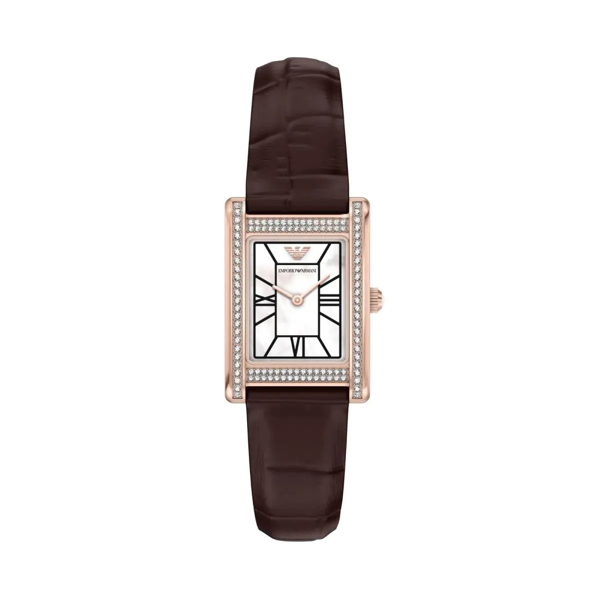 Emporio Armani Two-hand Brown Leather Women`s Watch Model: AR11804
