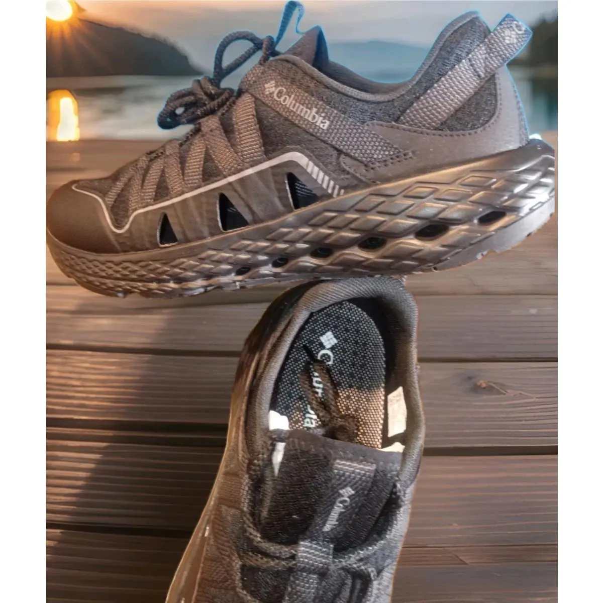 Mens Columbia Drainmaker Atv Water Fish Hike Vented Shoe-sneaker Black SZ 13