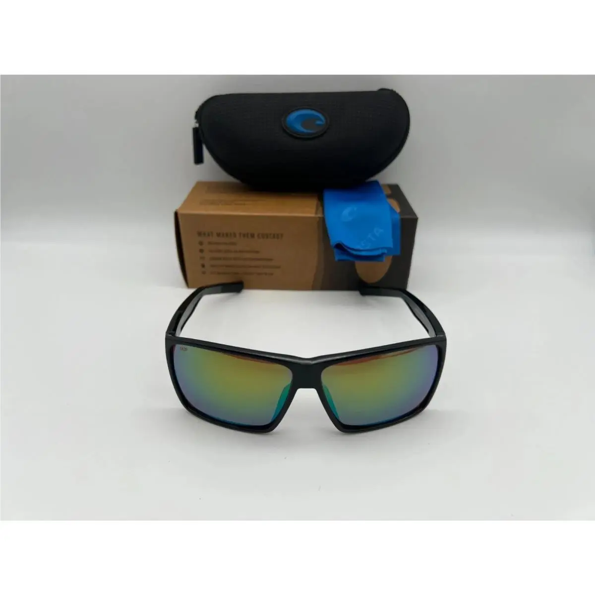 Costa Del Mar Rincon Polarized Sunglasses Shiny Black / Green Mirror 580P