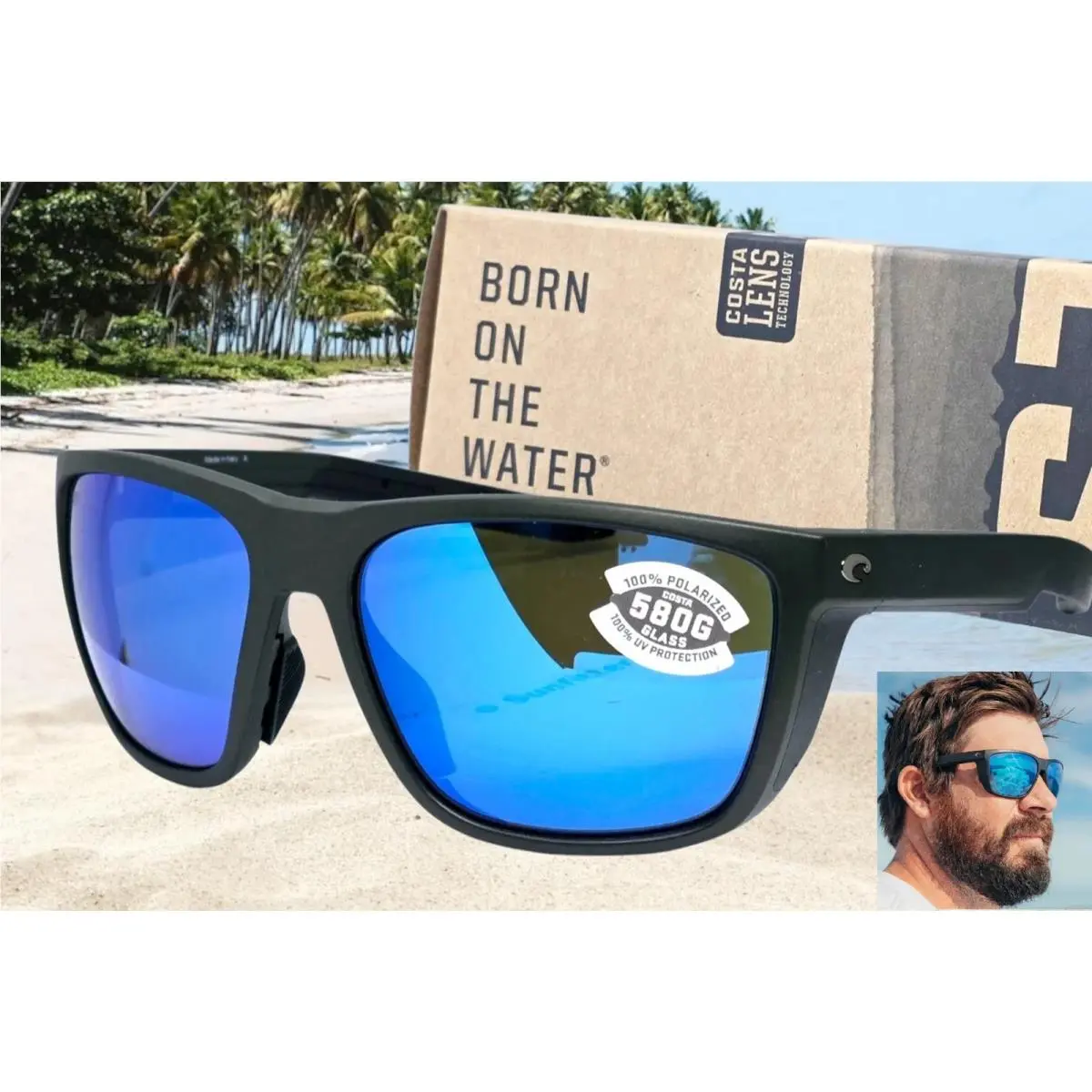 Costa Del Mar Steel Gray Metallic/blue Mirror Ferg Polarized 580G
