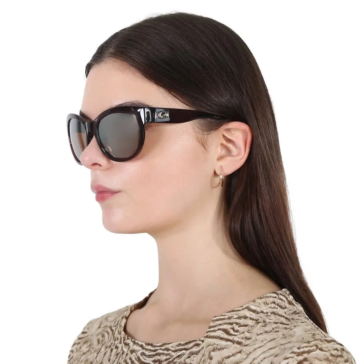 Costa Del Mar Maya Copper Silver Mirror Polarized Glass Cat Eye Ladies
