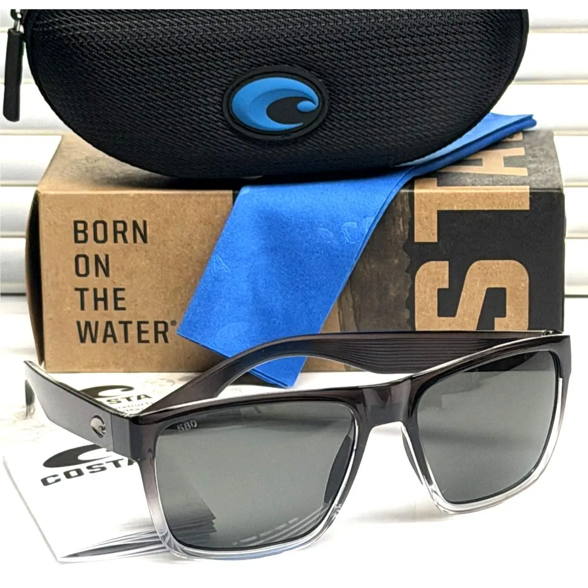 Costa Del Mar Paunch XL Sunglasses Fog Gray Polarized Glass 580G with Case