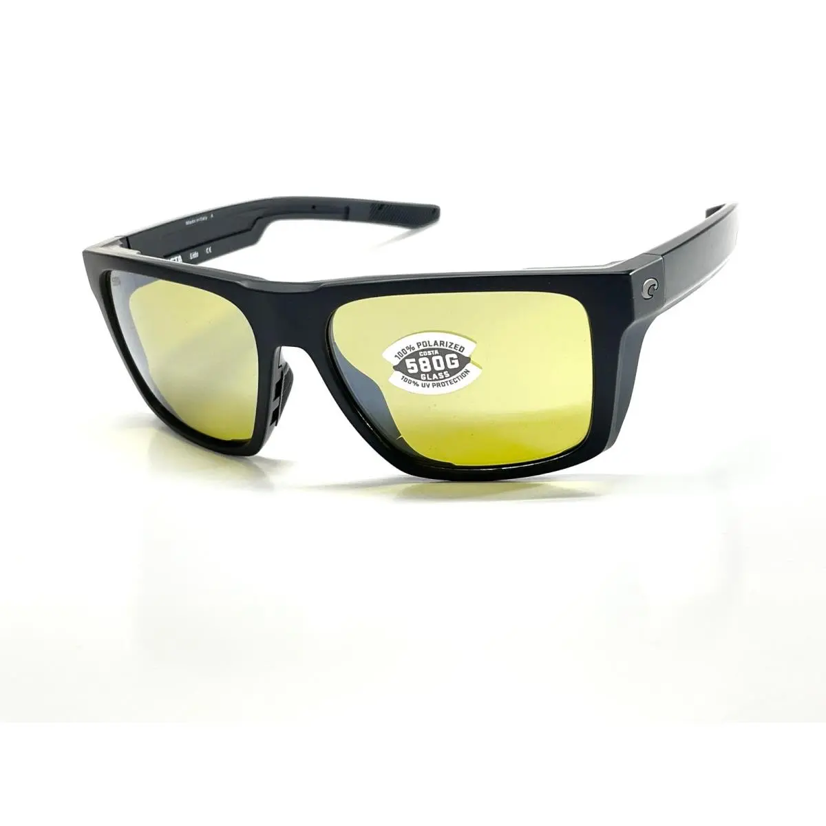 Lido Black Frame Sunrise Silver Mirror 580 Glass Lens by Costa Del Mar