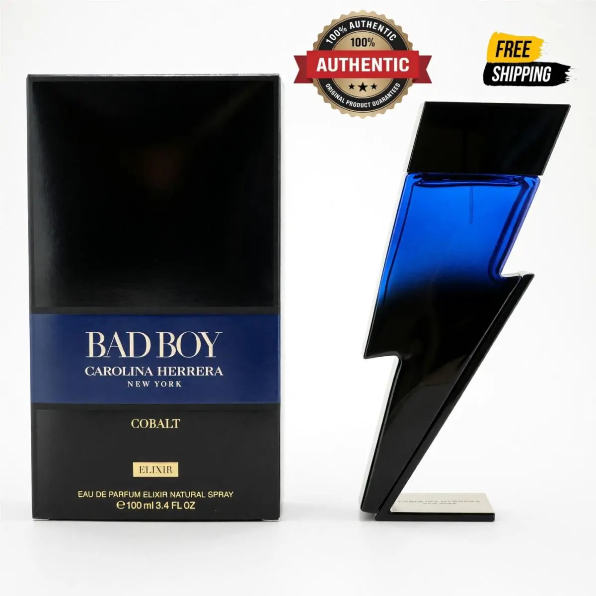 Bad Boy Cobalt Elixir by Carolina Herrera 3.4oz Edp Elixir Spray Men