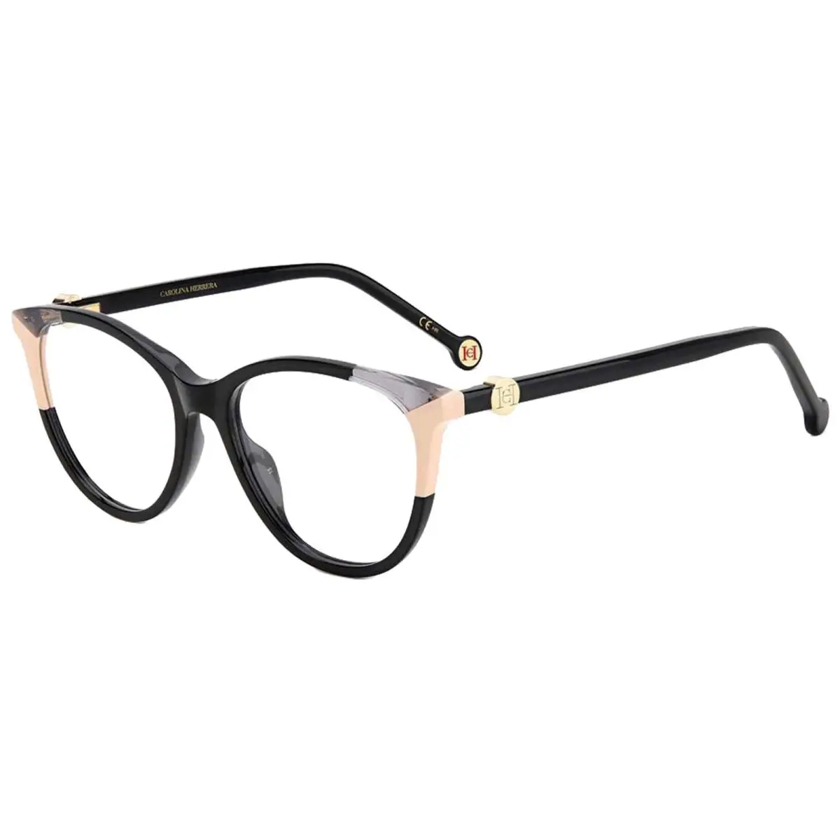 Women`s Black Cat Eye Eyeglasses - CH0054-0KDX-16 by Carolina Herrera