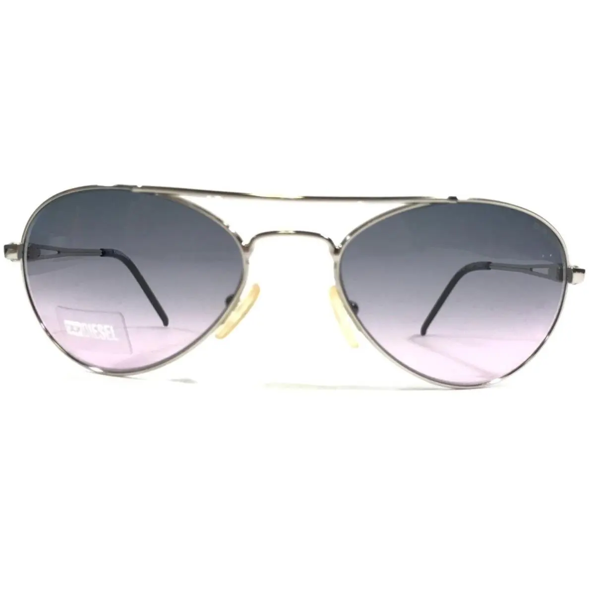 Diesel Sunglasses Rapid 010DW Silver Round Frames w Blue Purple Gradient Lenses