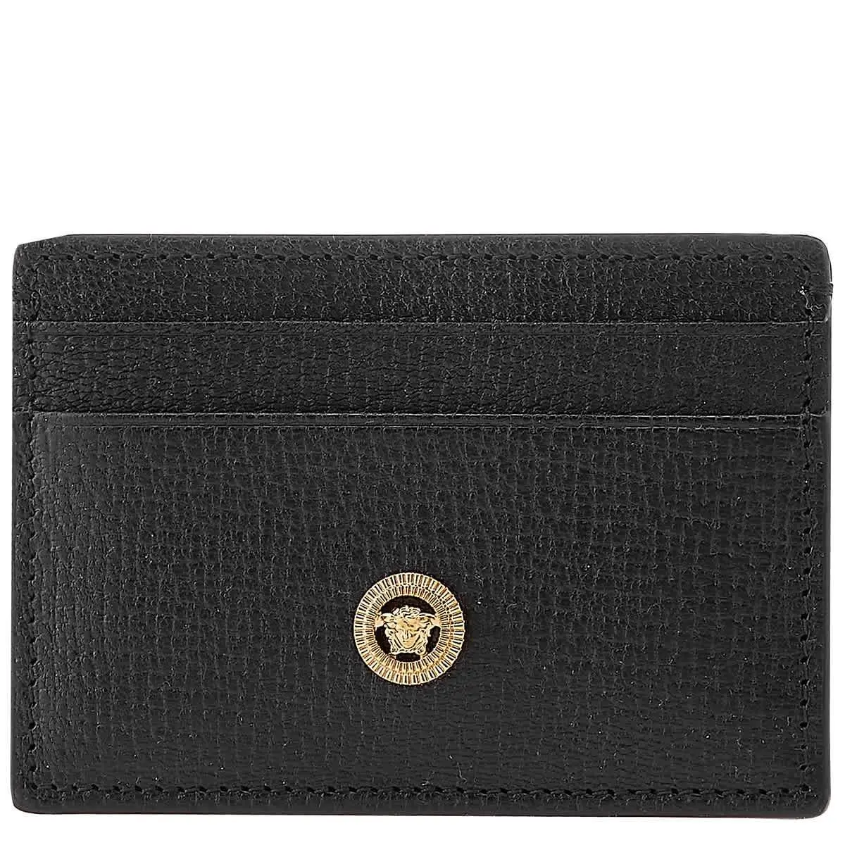 Versace Medusa Biggie Leather Card Case DPN2467-1A10544-BLACK-VERSACE Gold