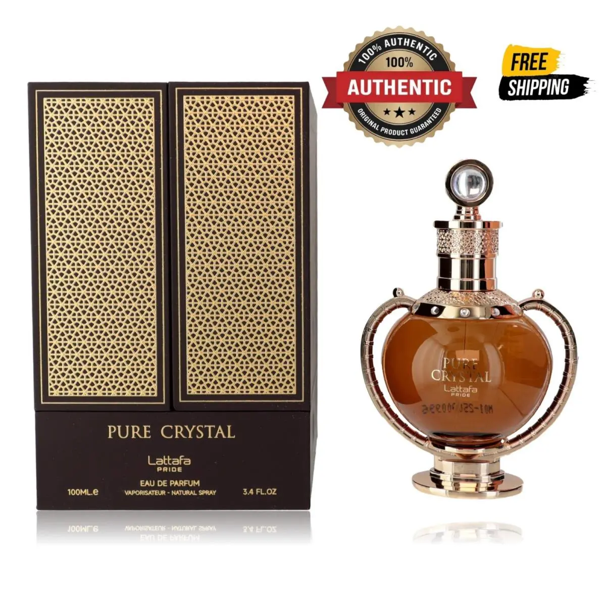 Pure Crystal  3.4 oz Edp Spray For Unisex by Lattafa