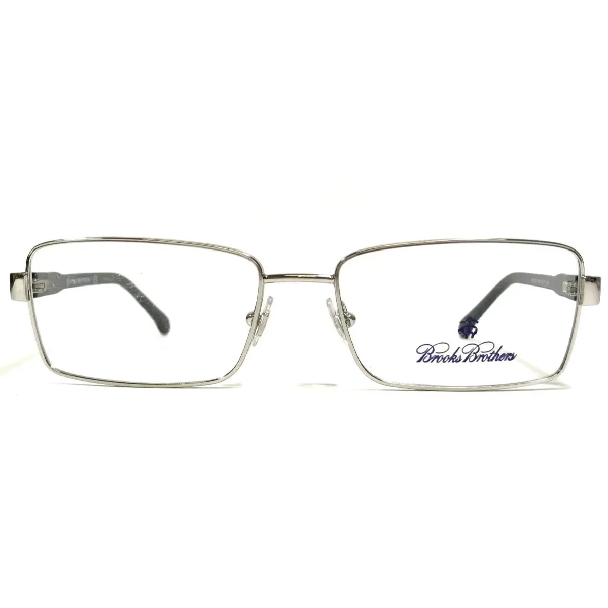 Brooks Brothers Eyeglasses Frames BB1028 1650 Black Silver Rectangular 55-17-145