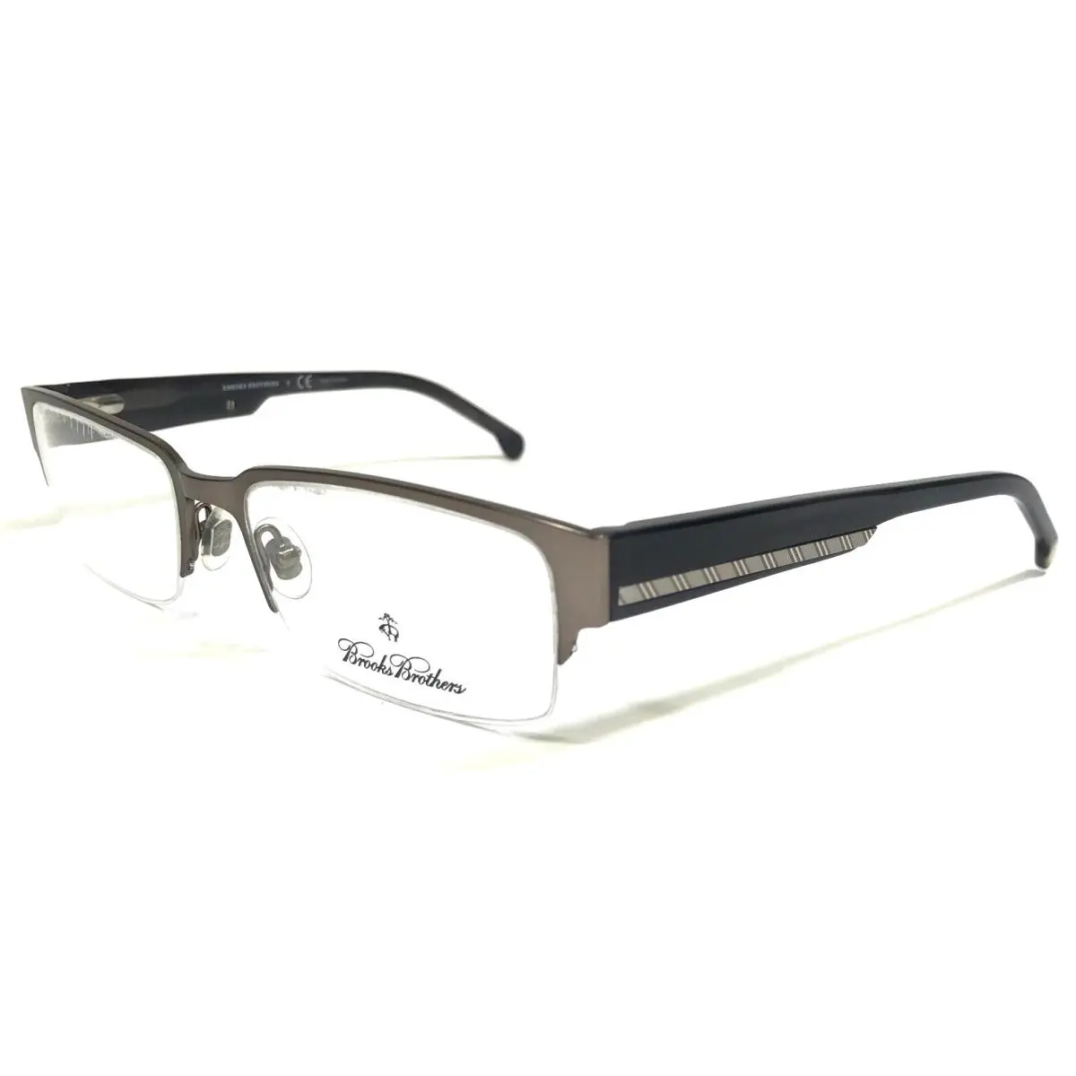 Brothers Eyeglasses Frames BB494 1507 Gunmetal Gray Blue Silver 55-18-145 by Brooks