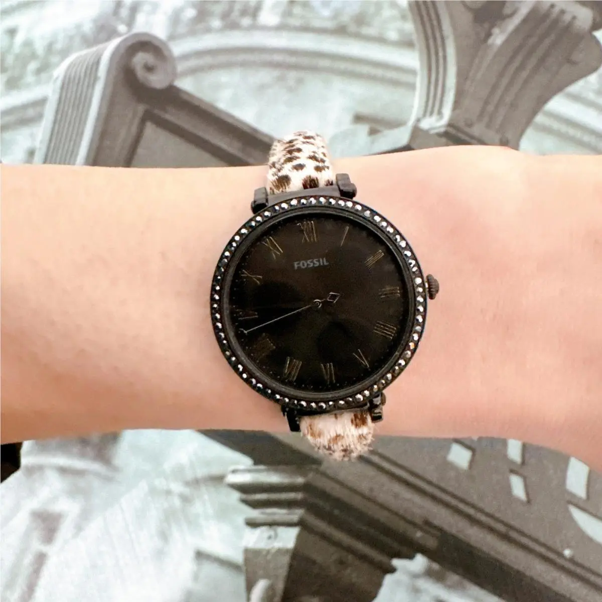 Fossil ES4726 Kinsey Spotted Leather Strap Watch