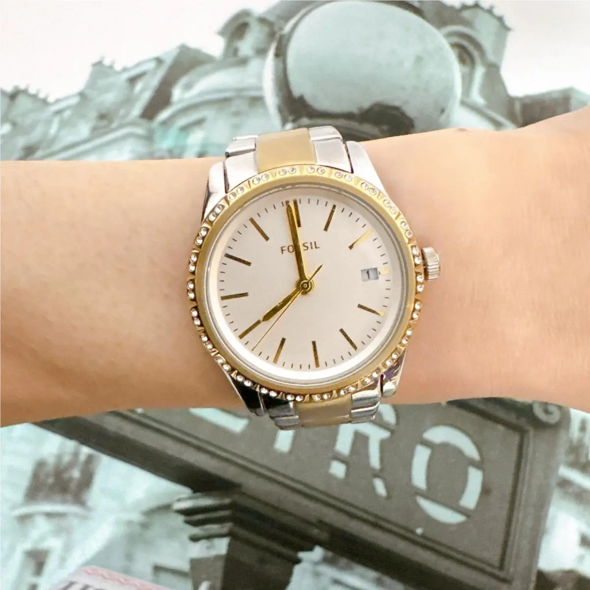 BQ3376 Stainless Steel Analog Silver Dial Quartz Wrist Watch by Fossil