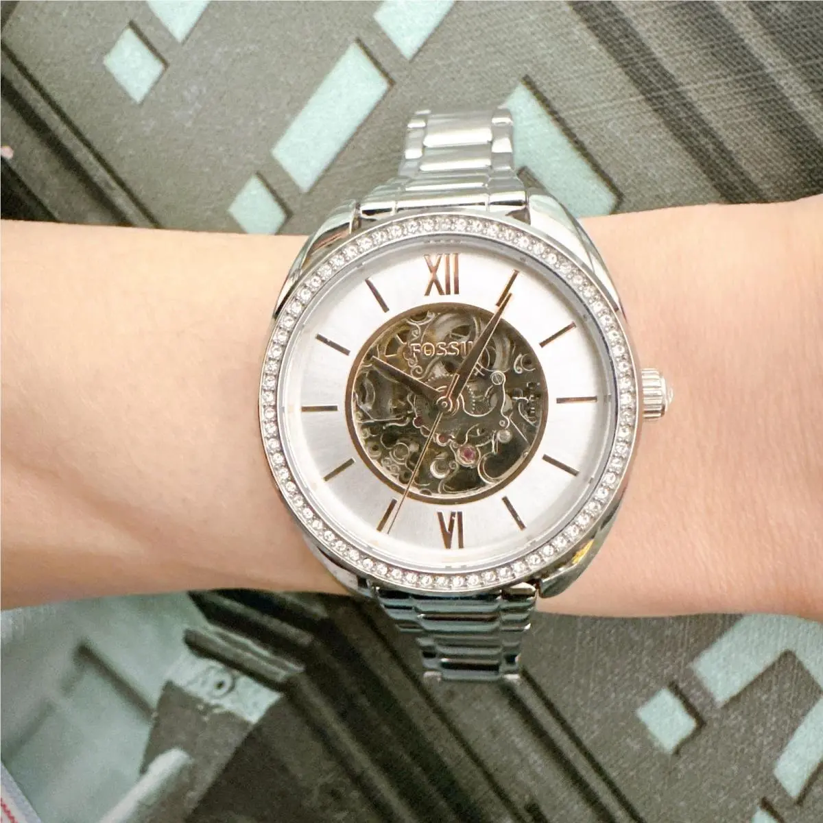 BQ3727 Vale Automatic Skeleton Silver Women`s Watch by Fossil