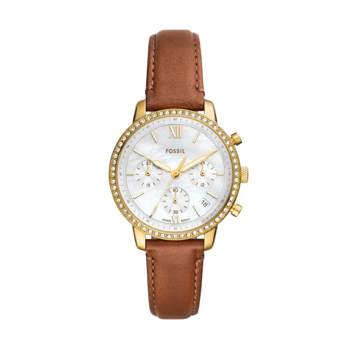 Women`s Neutra Quartz Stainless Steel Chronograph Brown Leather/gold by Fossil