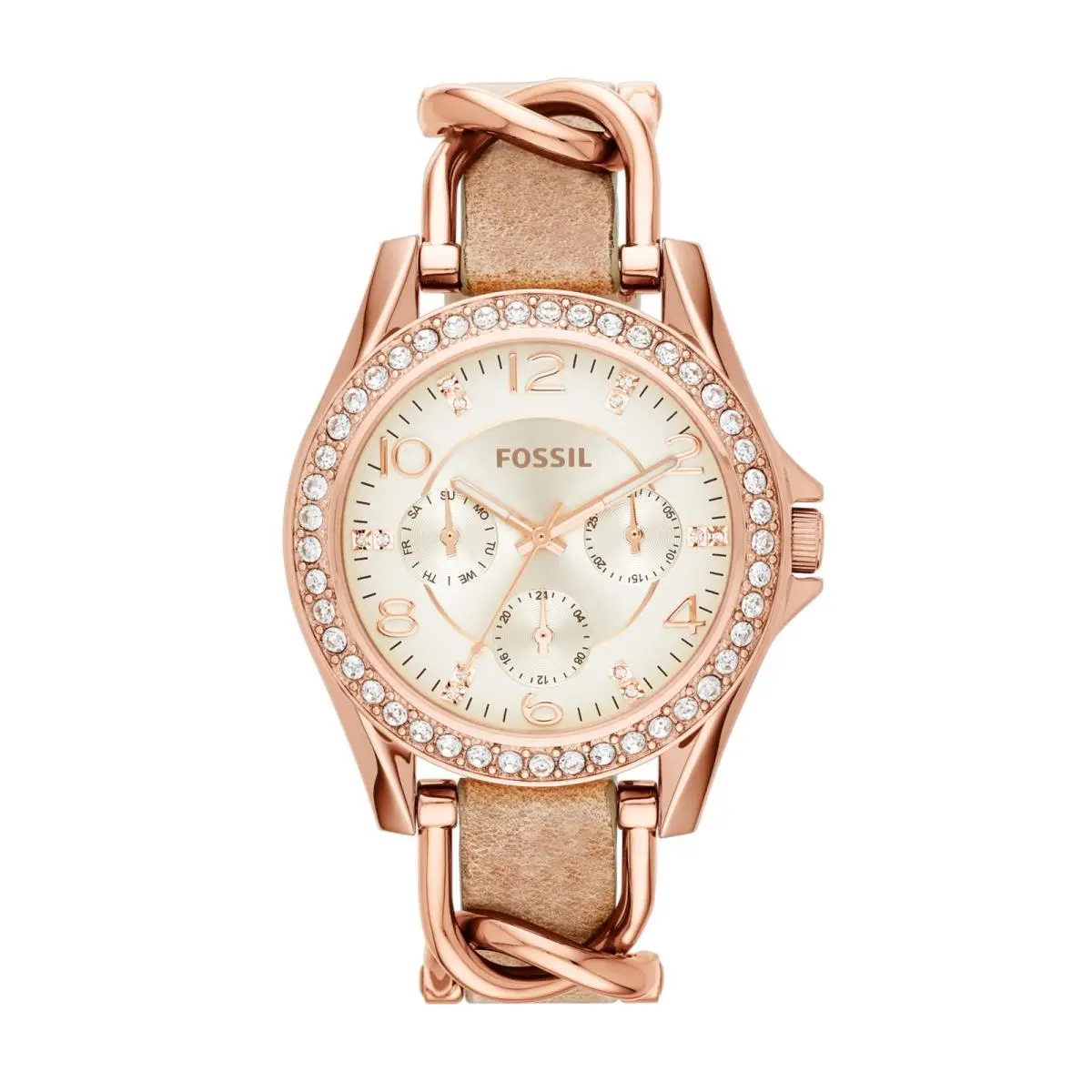Women`s Watch Stainless Steel and Leather Tan Leather/rose Gold by Fossil