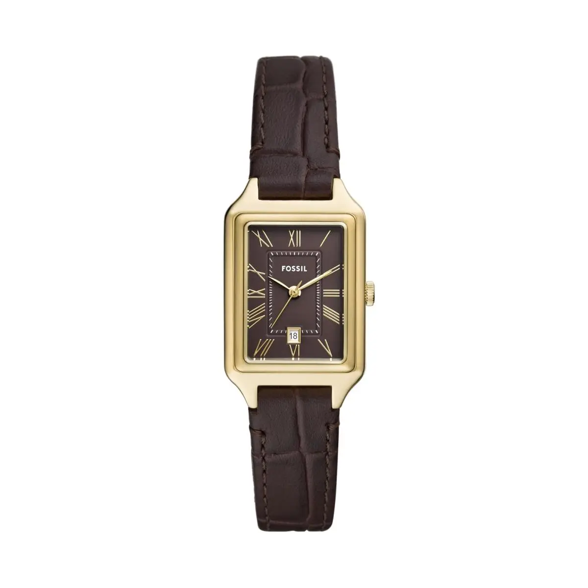 Women`s Watch Raquel Three-hand Date 23MM Brown Leather/gold/brown by Fossil