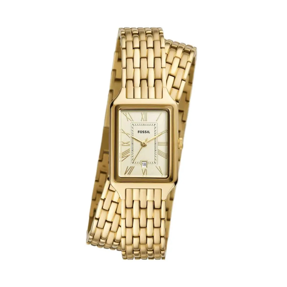 Women`s Raquel Quartz Stainless Steel 23MM Gold Double Wrap by Fossil