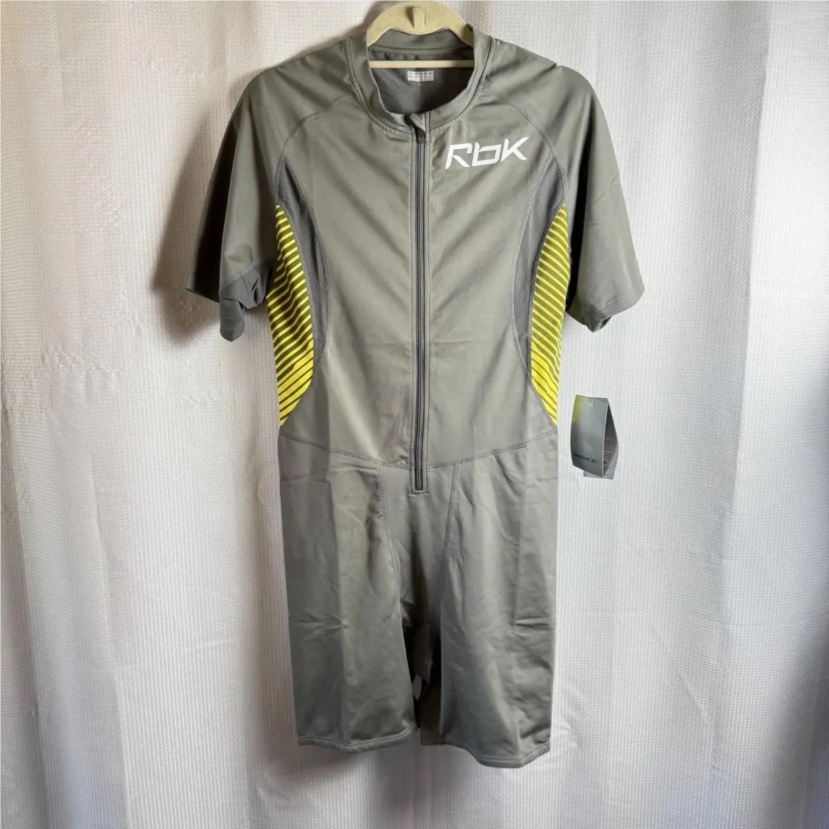 Reebok Sprint Suit Mens Sz Large Short Sleeve Premier Jetty Gray Speed Track