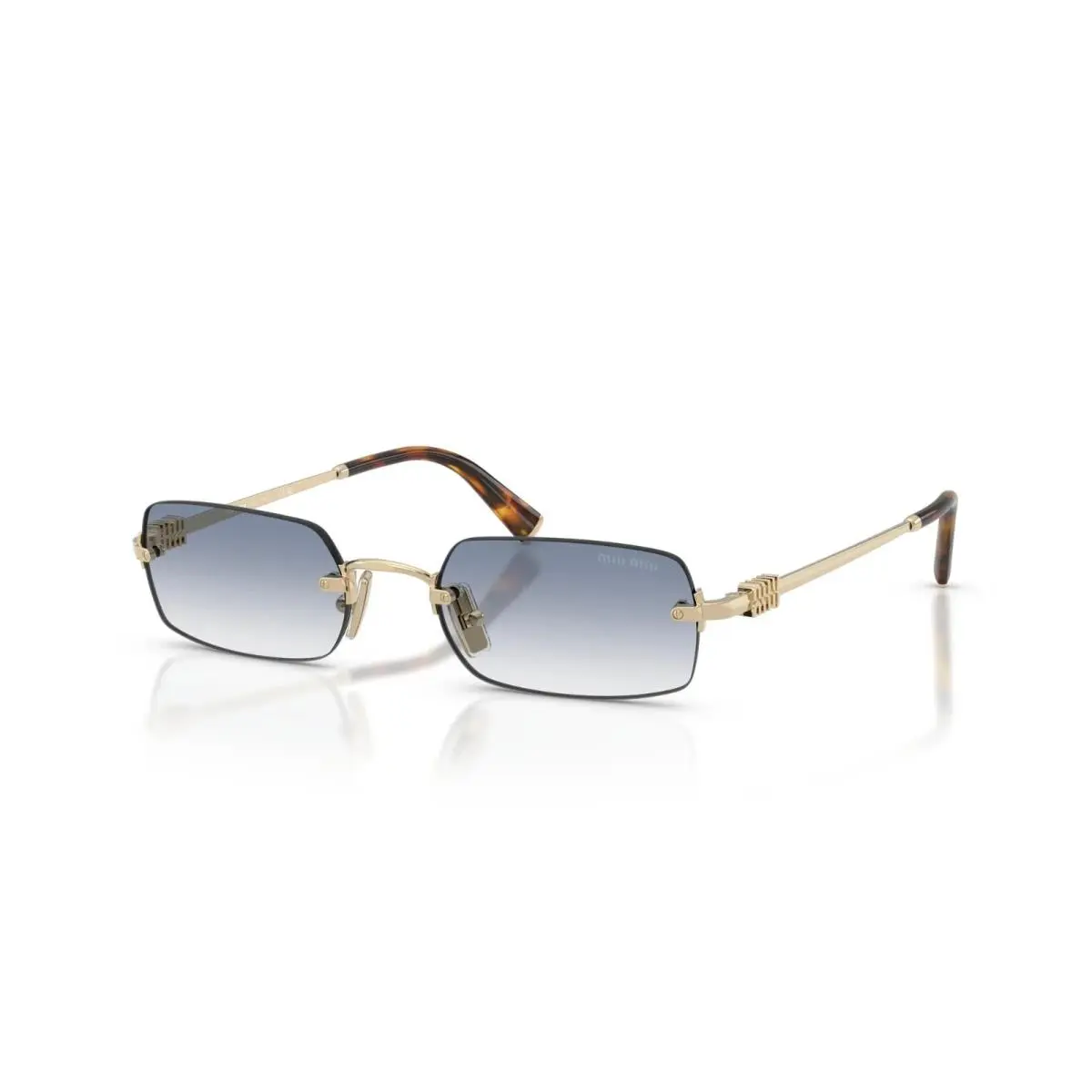 Miu Miu MU B50S Pale Gold/light Blue Shaded ZVN80O Sunglasses