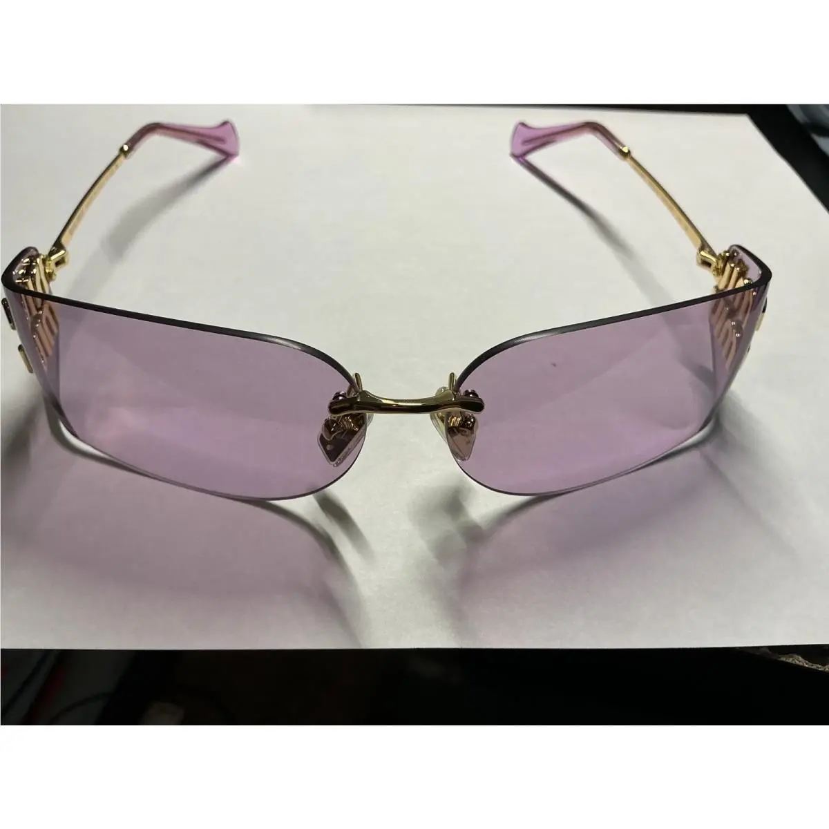 Miu Miu MU A51S ZVN90O Pale Gold Pink Women Wrap Sunglasses