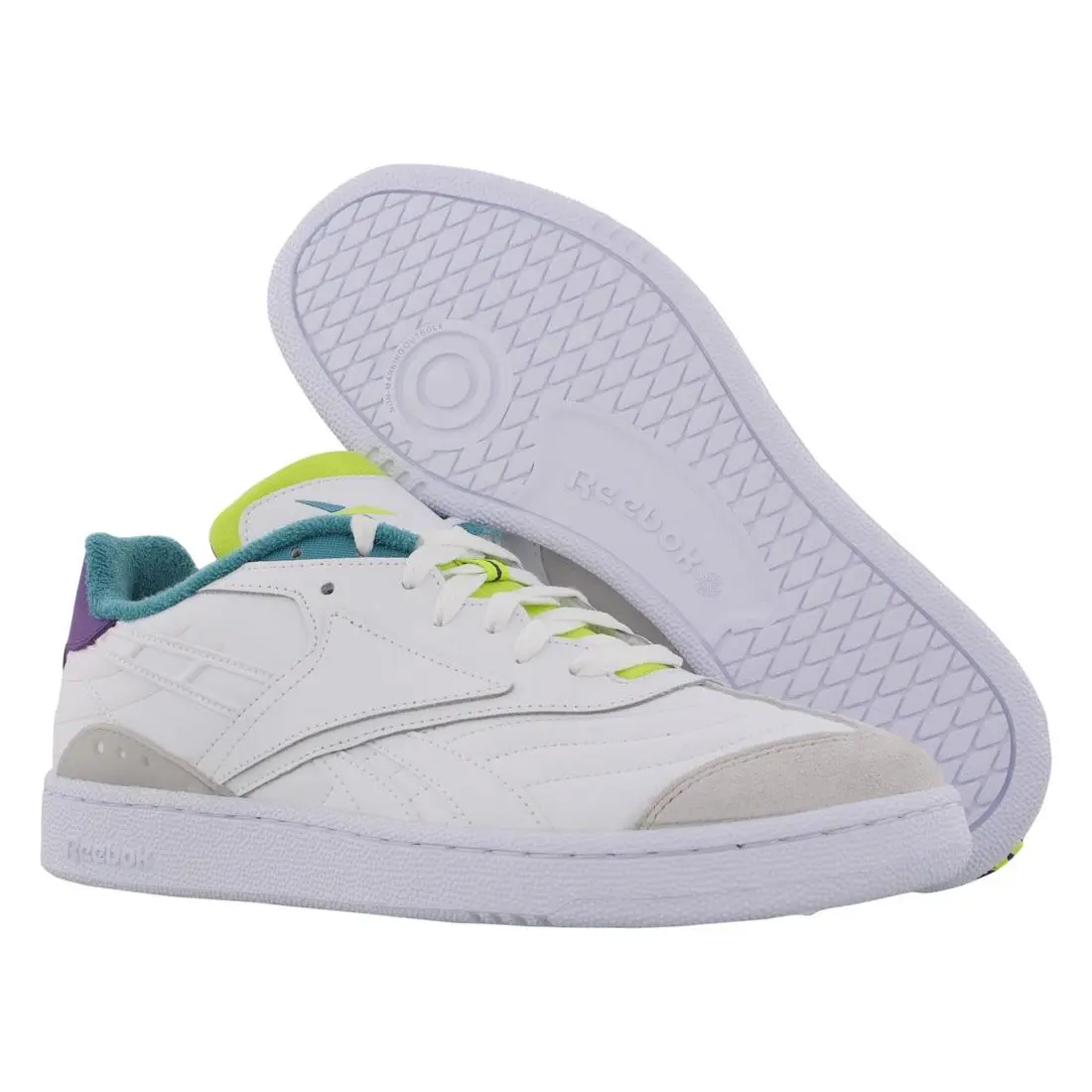 Reebok Club C RC 1.0 Mens Shoes Size 6 Color: White/regal Purple/skull Grey