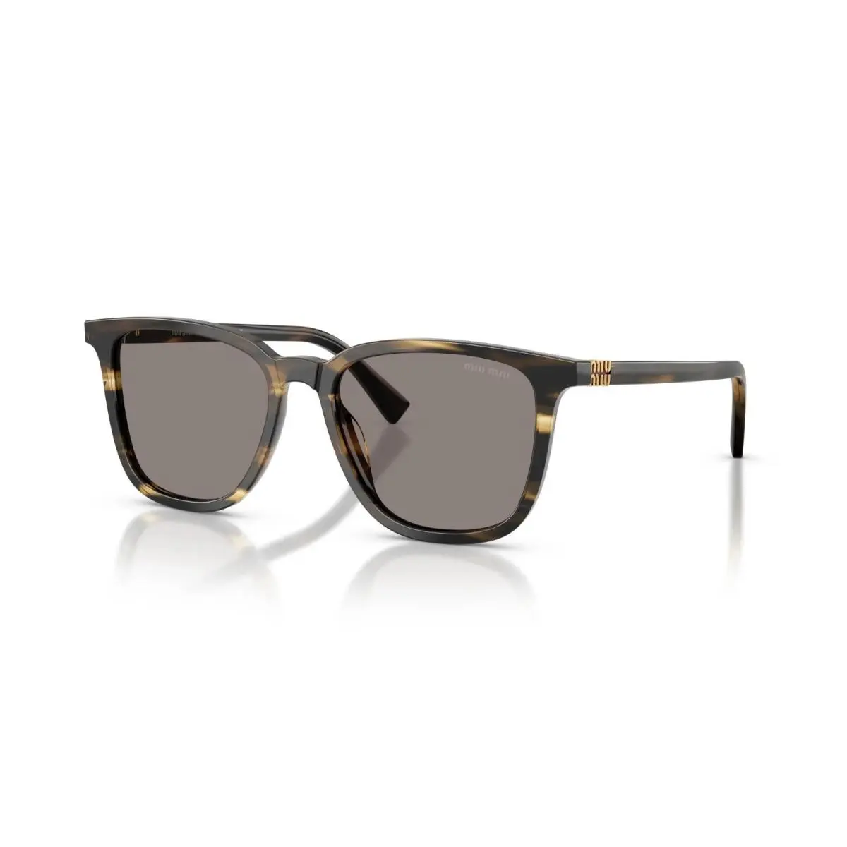 Miu Miu MU B03S Striped Loden/dark Grey 25E80Q Sunglasses
