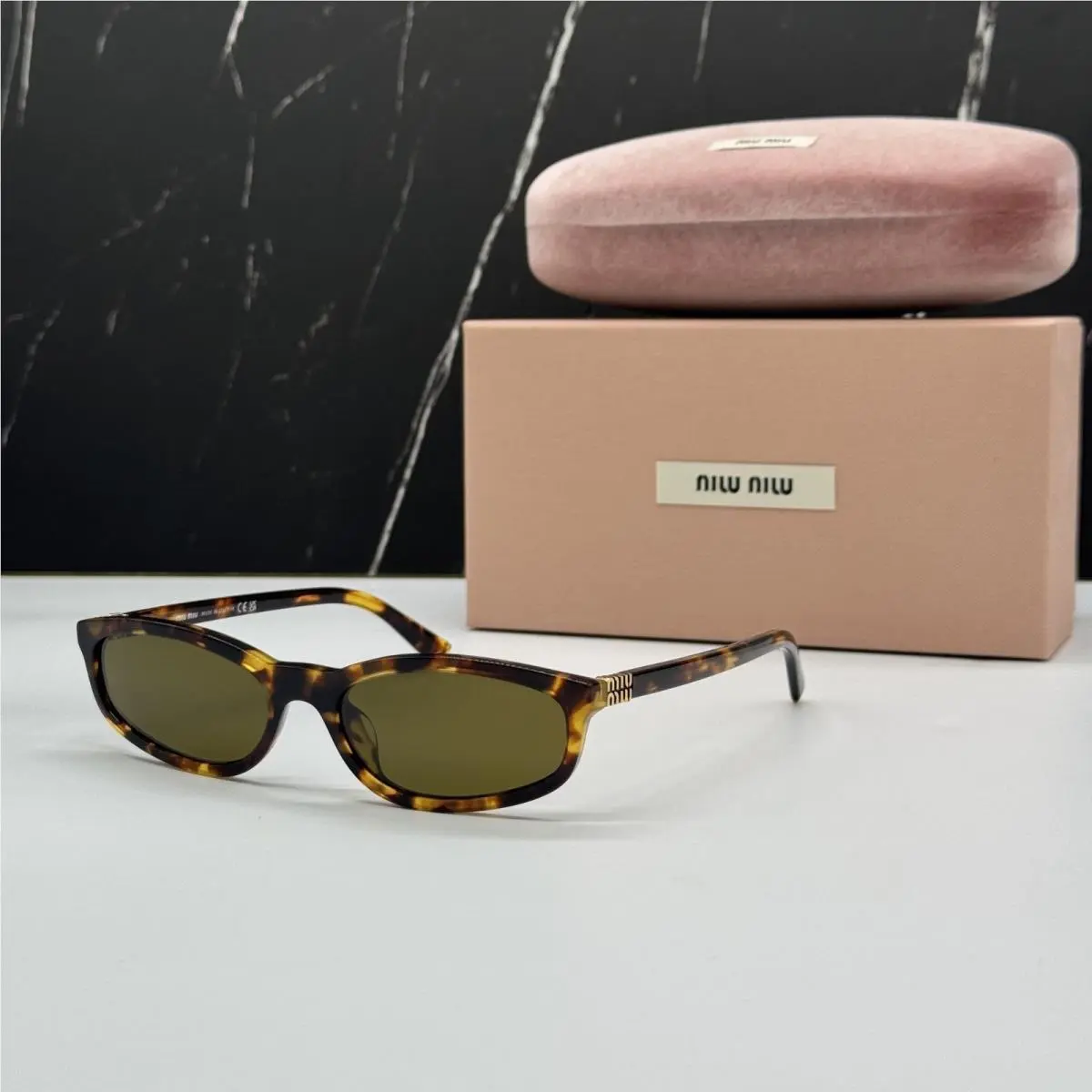 MUA06S 14L09Z Sunglasses Havana Women MU A06S Smu A06 Eyewear by Miu Miu