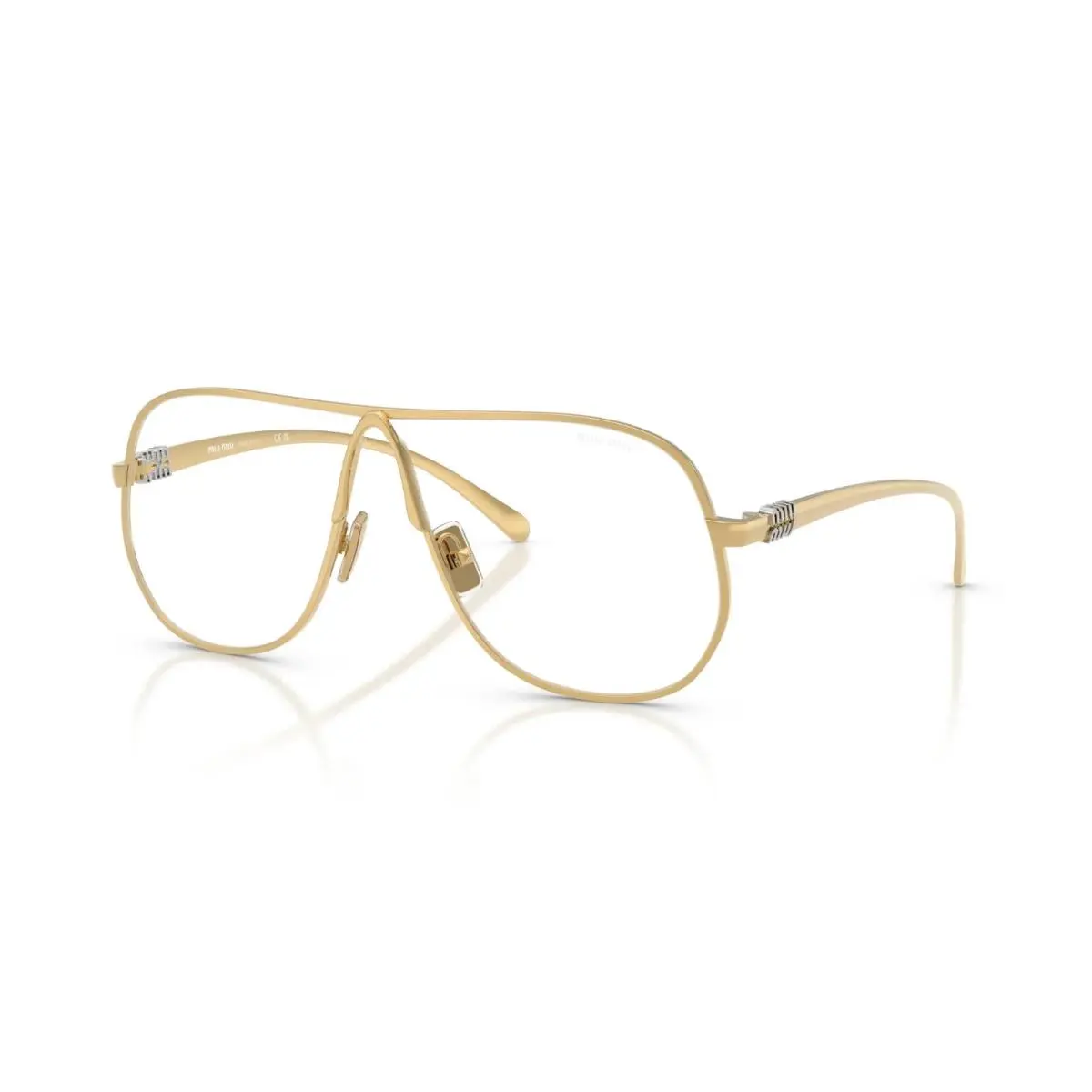 Miu Miu MU A56S Gold/clear Blue Light Filter 5AK08N Sunglasses