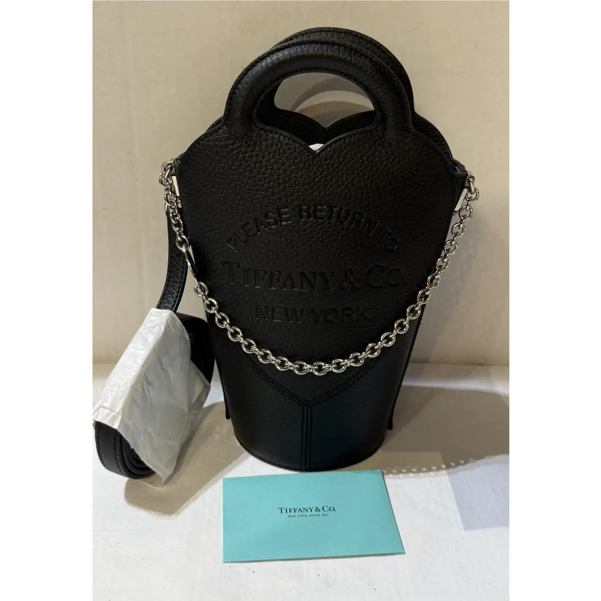 Tiffany Co Return to Tiffany Small Leather Bucket Bag Black