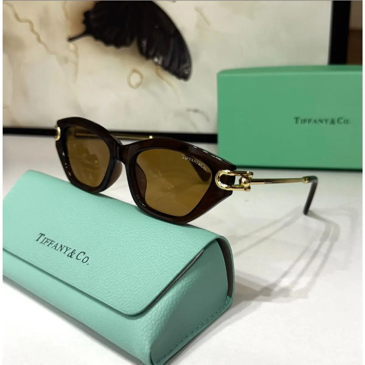 Tiffany CO Sunglasses Brown Cat Eye 4231U Benefits Make-a-wish Foundation by Tiffany & Co.