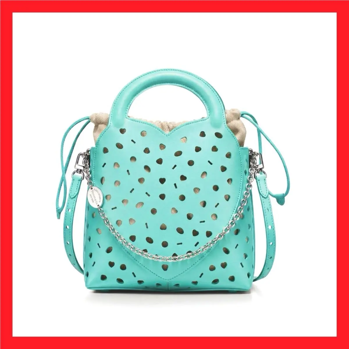 Tiffany Co. Tiffany Blue Perforated Leather Mini Tote Crossbody Bag Cha