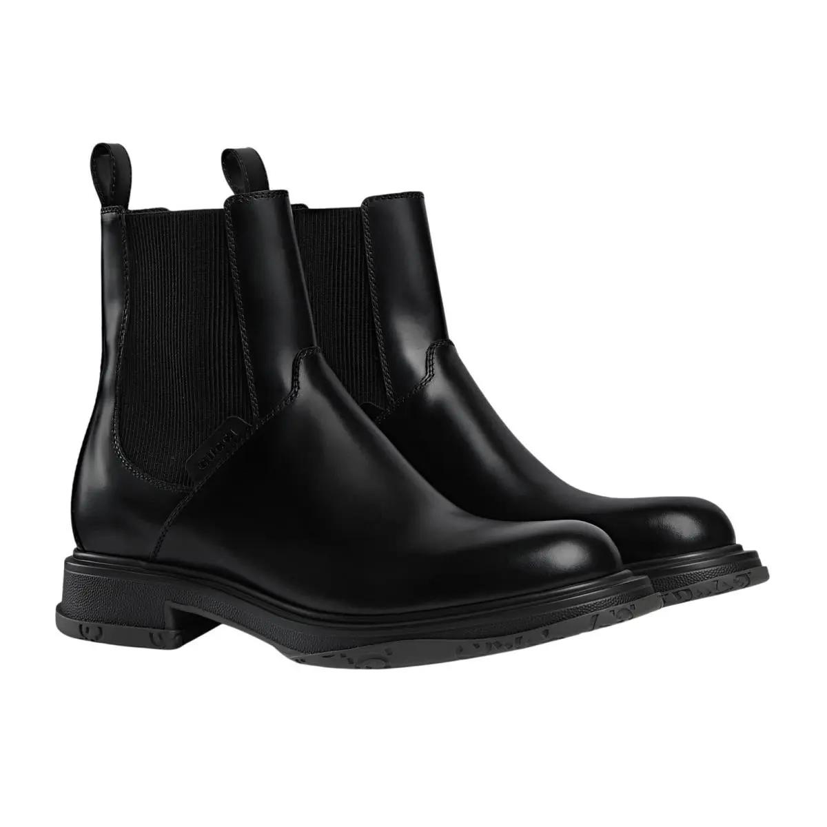 Men`s Gucci Black Leather Posey Chelsea Ankle Boots 853284