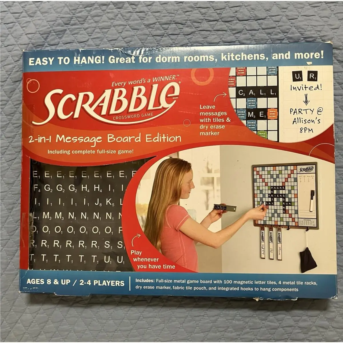 Scrabble 2 in 1 Metal Magnetic Message Board Game 2014 Hasbro