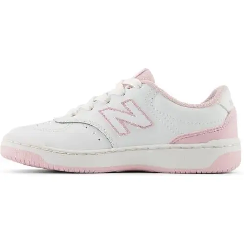 New Balance BB80 v1 Big Kids’ Lace-up Sneakers White/mid Century Pink