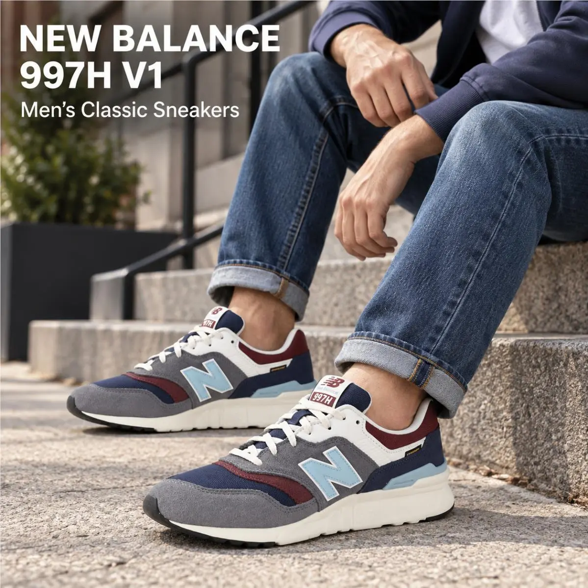 New Balance shoes - New Balance 997H - Dark Arctic Grey/Nb Navy/Mercury Red 0
