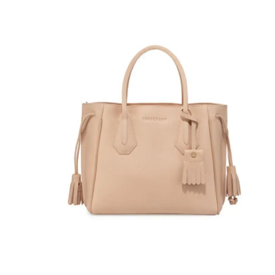 Small Penelope Tassel Drawstring Leather Tote Handbag Sandy by Longchamp