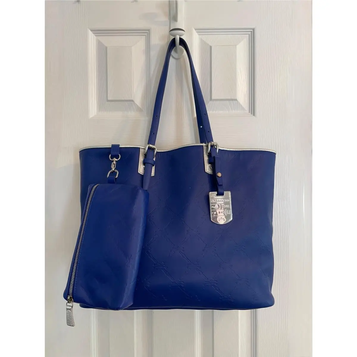 Longchamp LM Cuir Indigo Blue Shoulder Medium Tote W/pouch Dustbag Mif