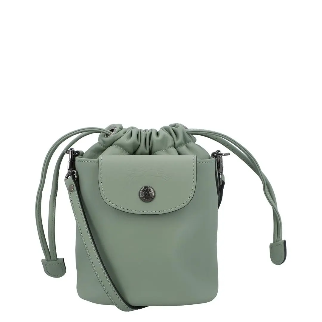 Le Pliage Xtra Xs Leather Bucket Bag Women`s Grey by Longchamp