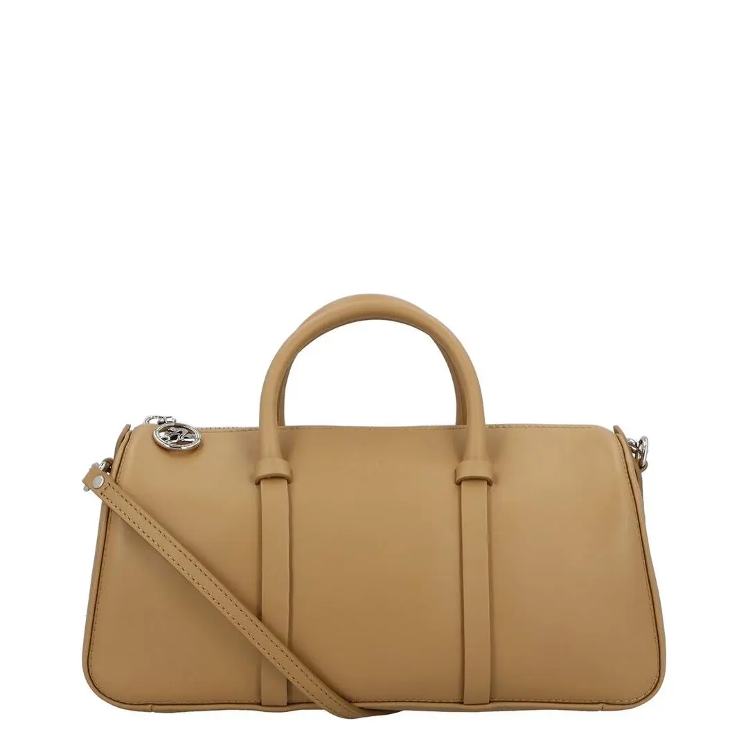 Daylong Medium Leather Handbag Women`s Brown by Longchamp