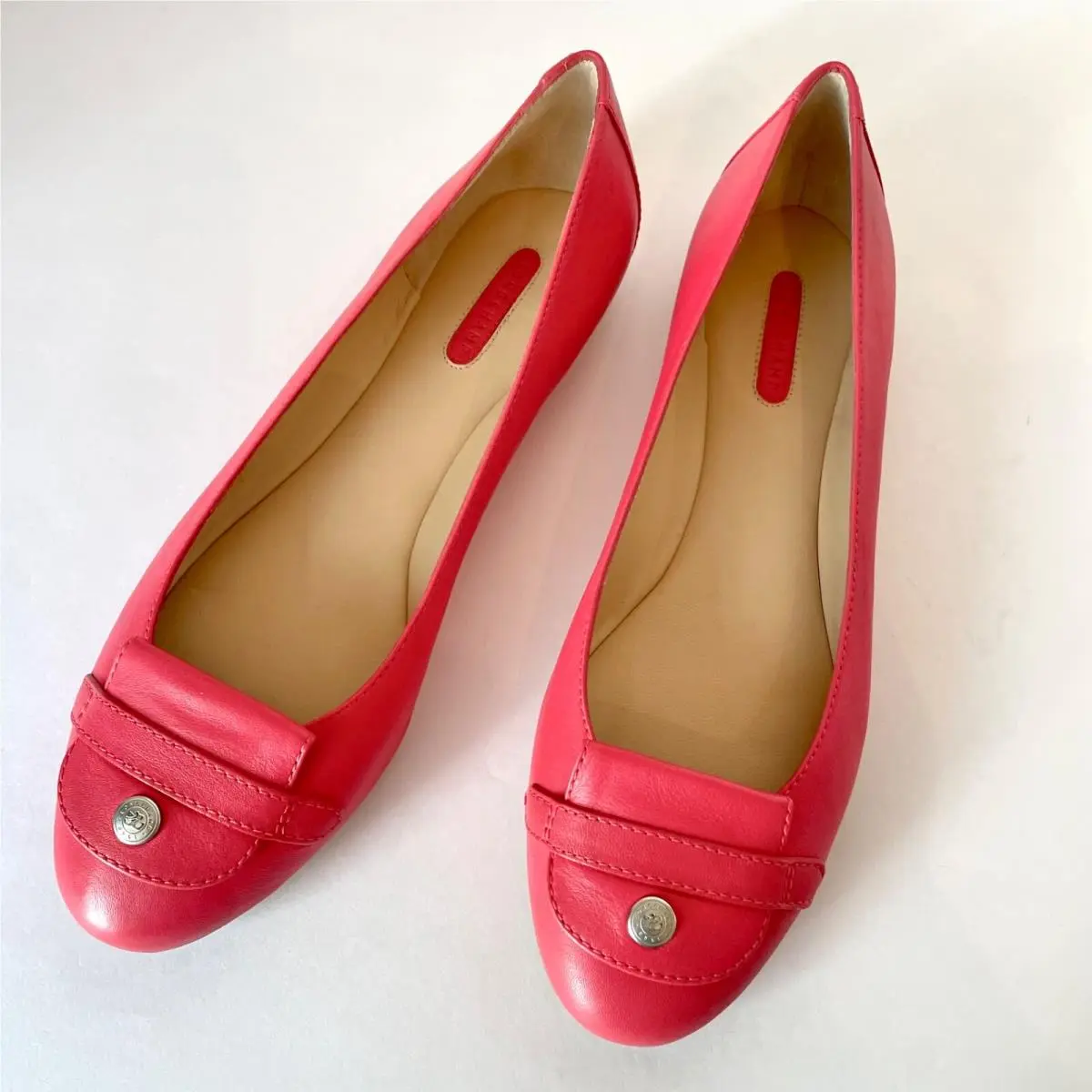 Le Pliage Cuir Leather Ballet Flats 40/pink Rose by Longchamp