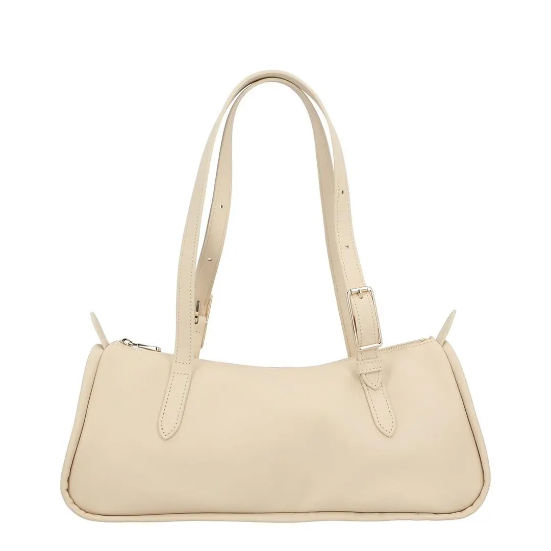 Looong Leather Shoulder Bag Women`s White by Longchamp