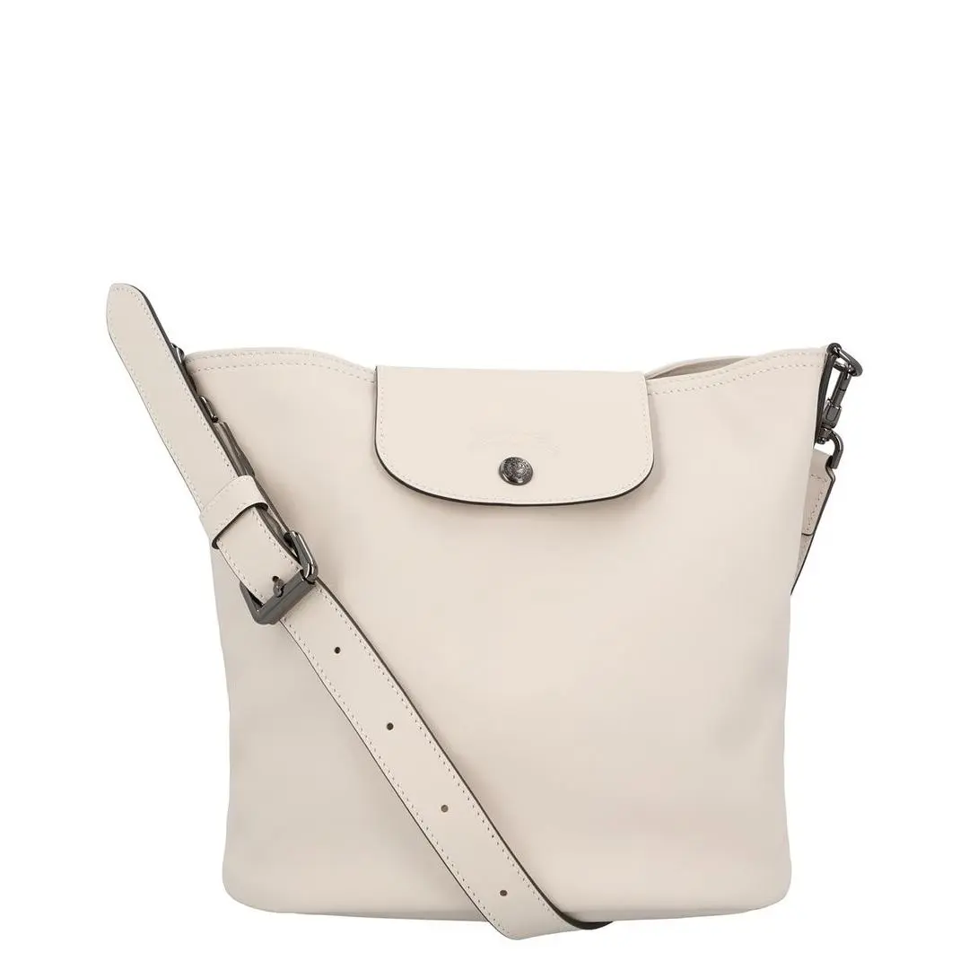 Le Pliage Xtra Medium Leather Shoulder Bag Women`s White by Longchamp