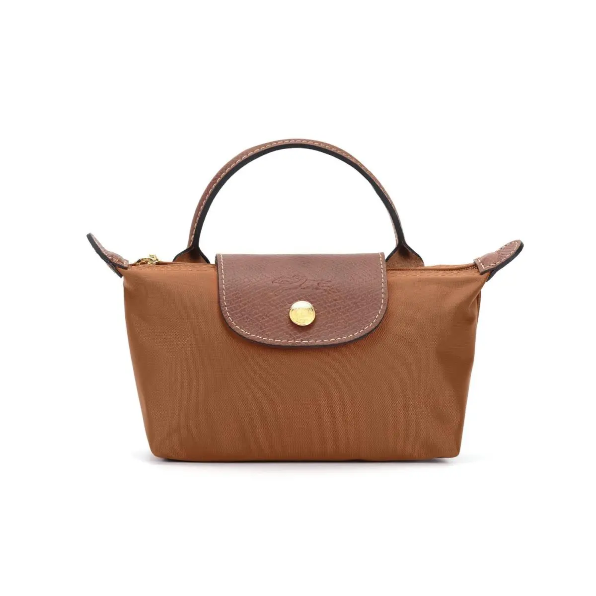 Le Pliage 17 Short Handle Tab Zipper Makeup Bag Dumpling Clutch Tote by Longchamp