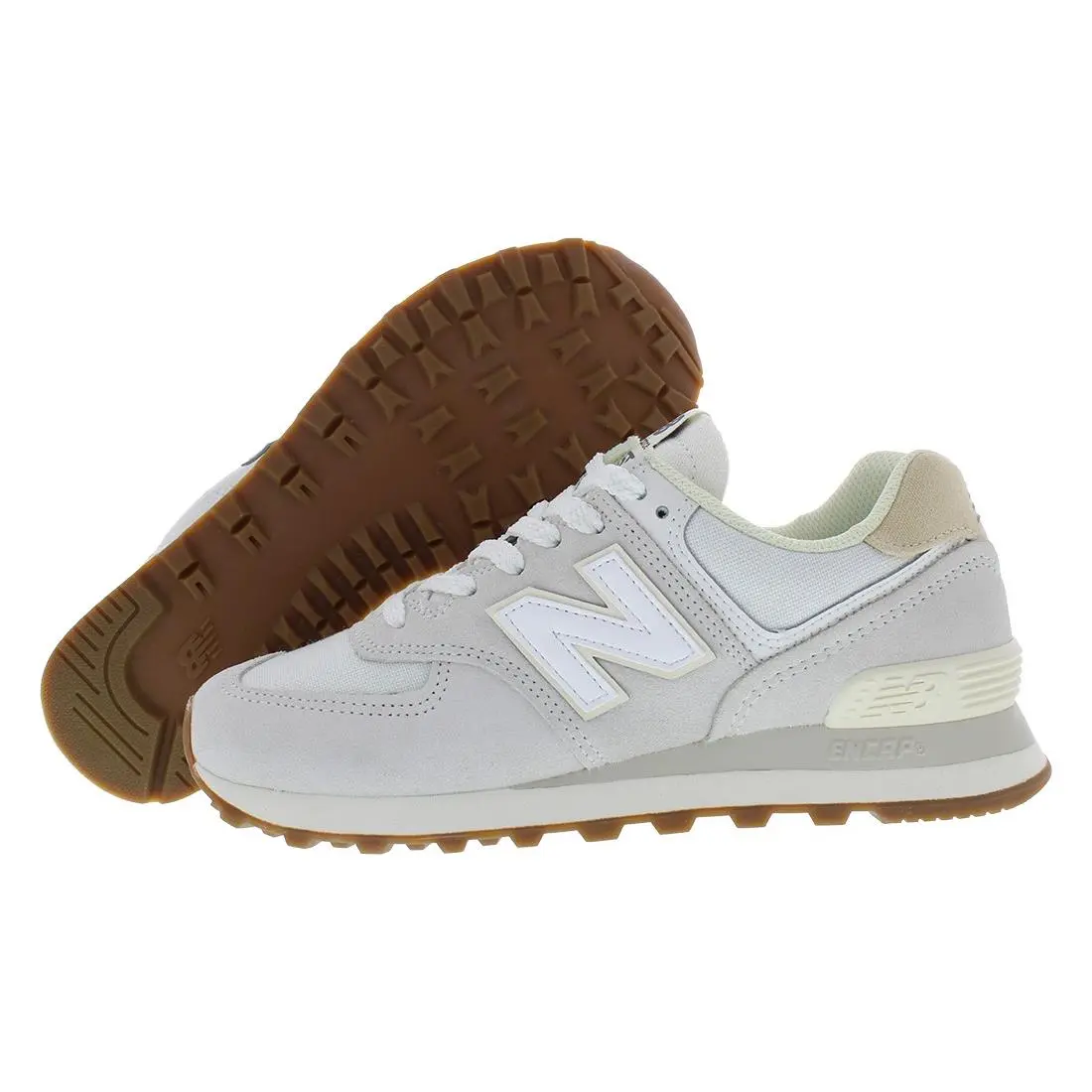 New Balance 574 Womens Shoes Size 10 Color: Grey/white