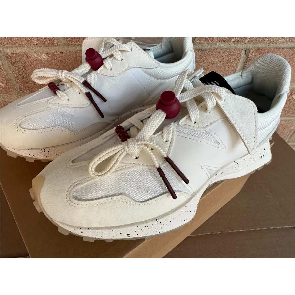New Balance shoes - New Balance 327 - Snow White/Rumba Red 3