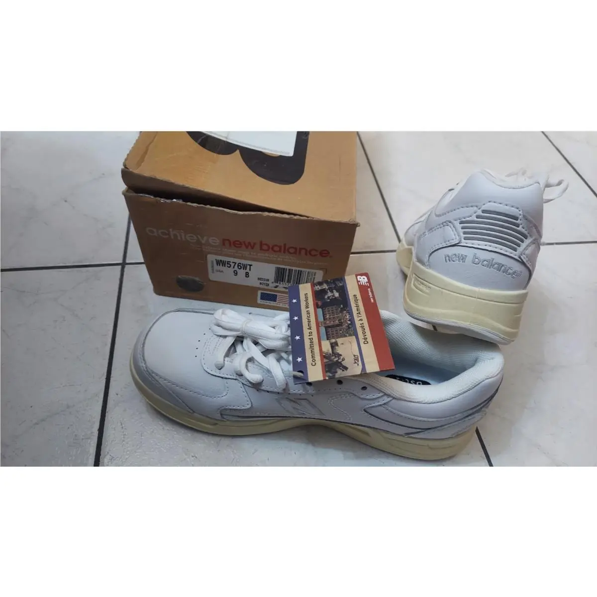 Vintage New Balance Sneakers Low Top Shoe Ladies Nos Sz 9 Y2K White WW576WT