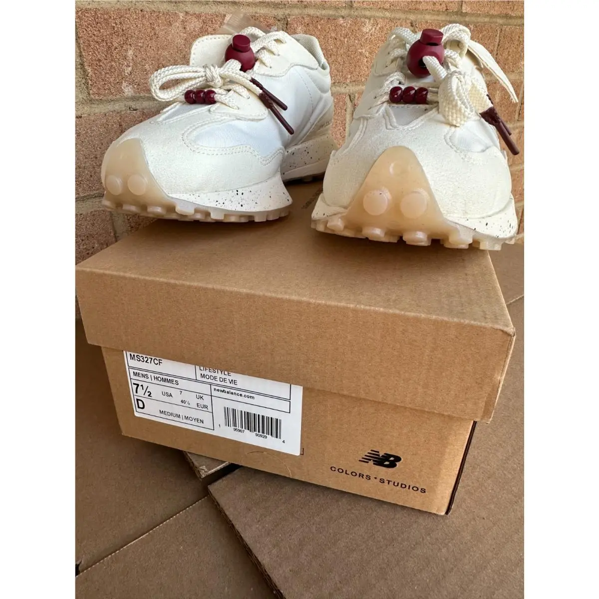 New Balance shoes - New Balance 327 - Snow White/Rumba Red 4